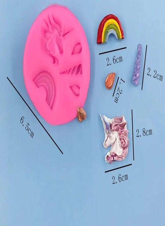 Skytail Silicone Resin Mold Unicorn Chocolate Mold Gummy Candy Fondant Mold Dessert Chocolate Decoration Supplies Kitchen Baking Tool Unicorn Theme 3D Fondant Chocolate Molds Cupcakes Decoration - Image 3