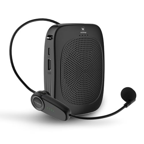 W WINBRIDGE WinBridge Wireless Voice Amplifier for Teachers with Bluetooth, Wireless Mic with Speaker, Teachers Microphone Wireless, Mini Megaphone Speaker, Portable PA System for Classroom, Tour Guide C002 - Image 1
