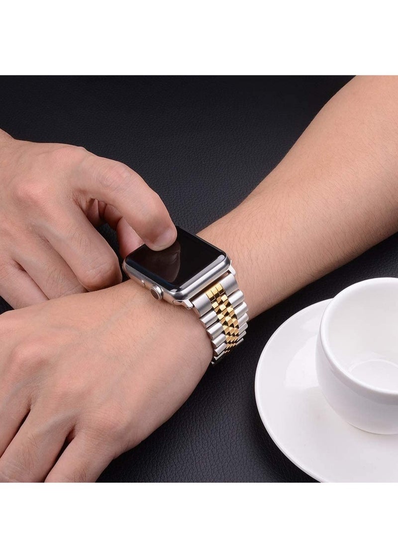 ELTRAZONE Compatible with Apple Watch Band Series 5 44mm 42mm, Stainless Steel iWatch Band with Butterfly Folding Clasp for iWatch Band Series 5/4/3/2/1 - Image 5