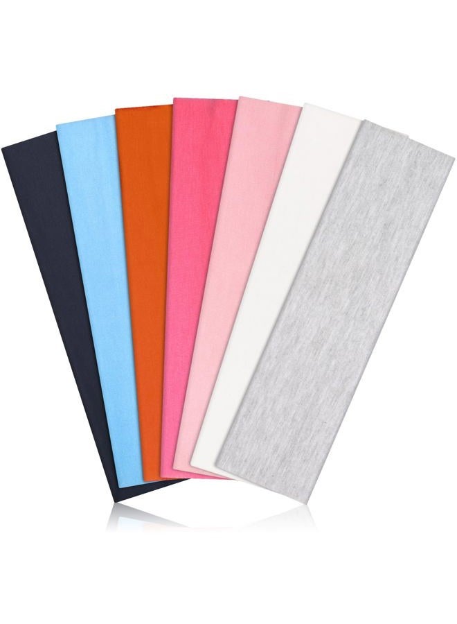 DiyJibb Headbands for Women Non Slip - 7PCS Fashion Sports Hair Bands for Women's Hair, Soft Cotton Cloth Stretchy Headbands for Women for Workout Yoga Running - Image 1