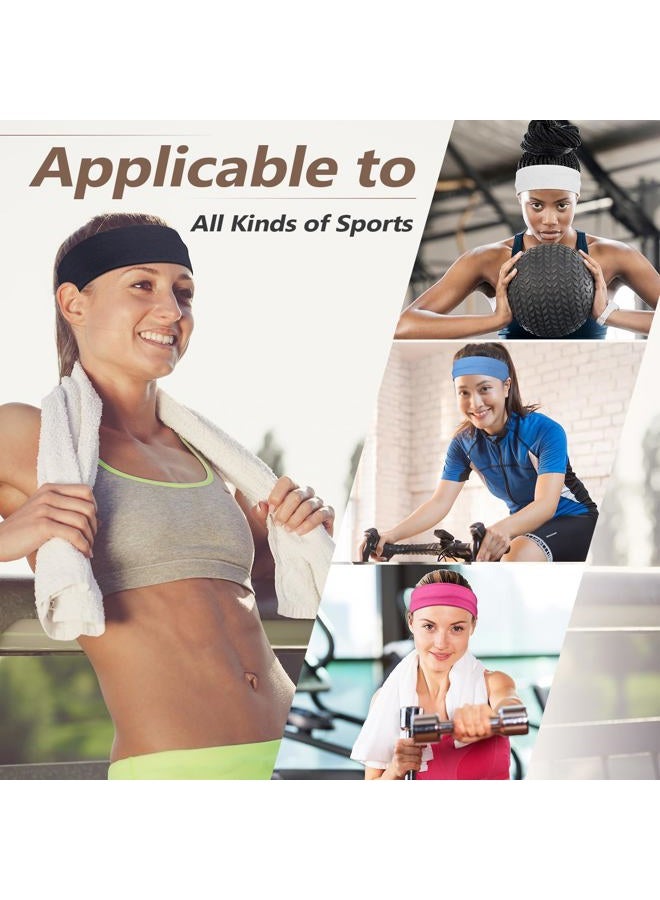 DiyJibb Headbands for Women Non Slip - 7PCS Fashion Sports Hair Bands for Women's Hair, Soft Cotton Cloth Stretchy Headbands for Women for Workout Yoga Running - Image 3