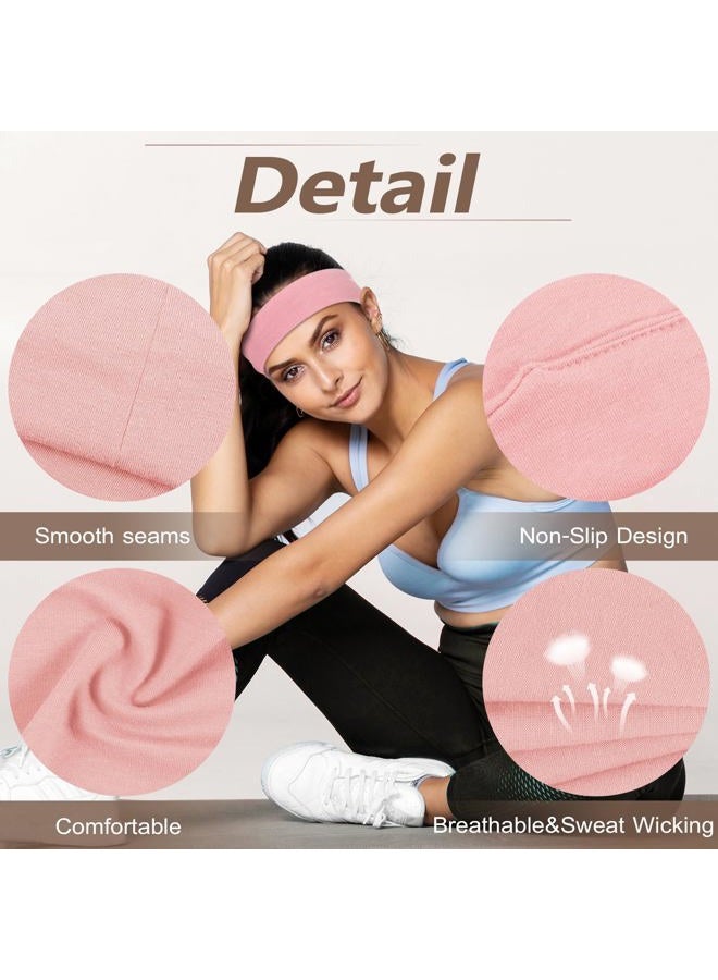 DiyJibb Headbands for Women Non Slip - 7PCS Fashion Sports Hair Bands for Women's Hair, Soft Cotton Cloth Stretchy Headbands for Women for Workout Yoga Running - Image 4
