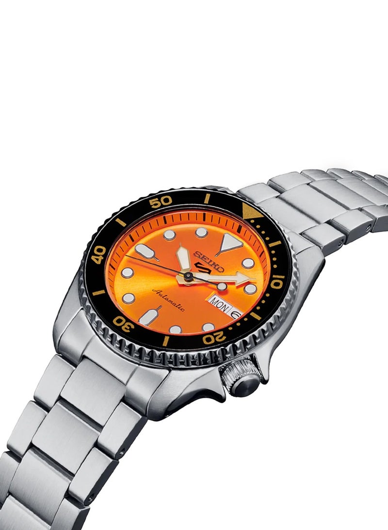 Seiko New 5 sports Men's Orange Automatic Stainless steel Watch SRPK35K1  - Image 2