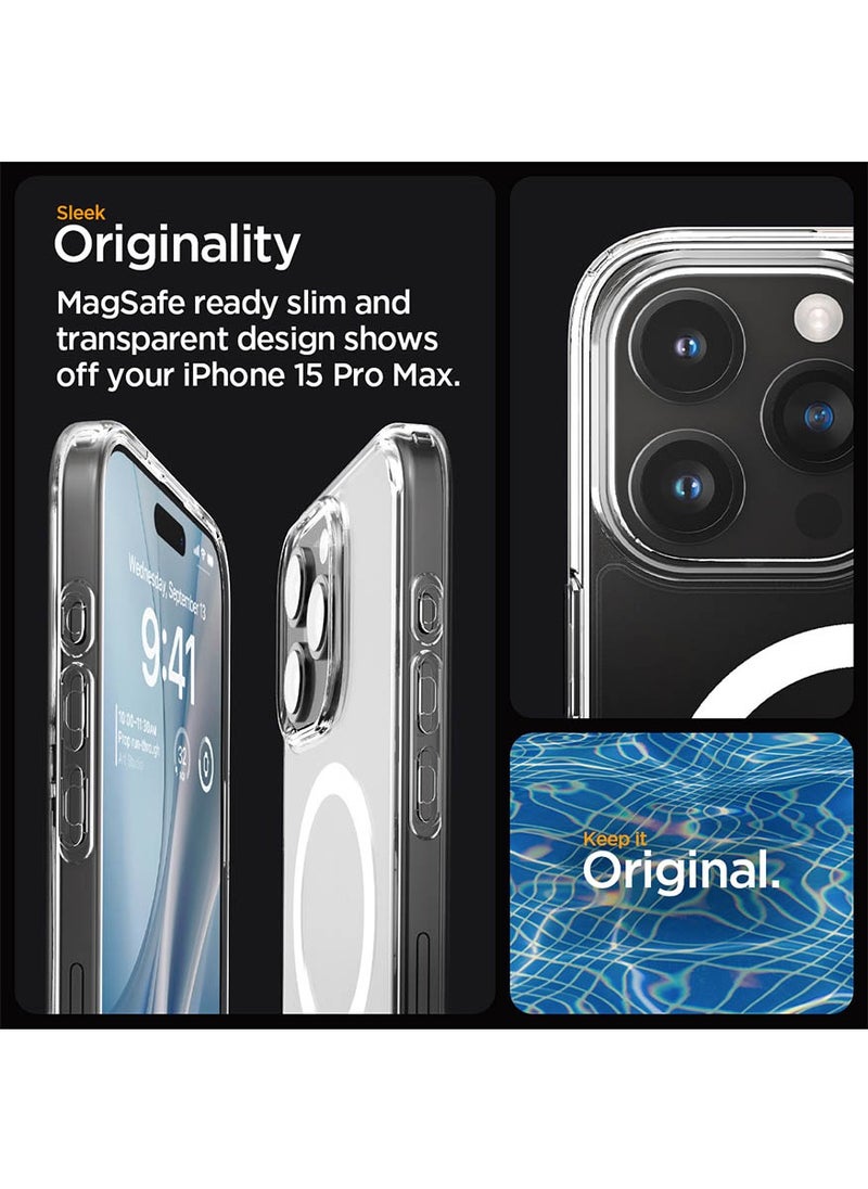 Spigen Ultra Hybrid MagFit for iPhone 15 Pro Max Case Cover with MagSafe - Frost Clear  - Image 3