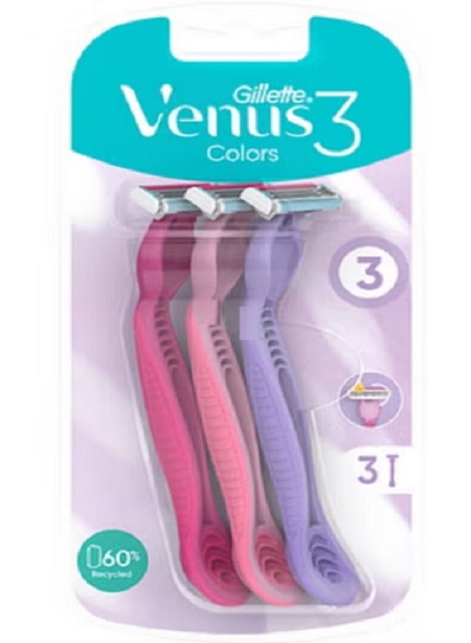 Venus Gillette Venus Simply  3 Plus Disposable Razors for Women 3 Razors Multicolour - Image 5