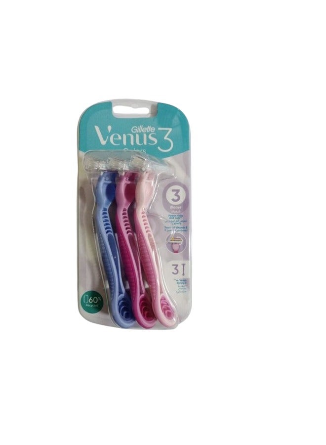 Venus Gillette Venus Simply  3 Plus Disposable Razors for Women 3 Razors Multicolour - Image 1