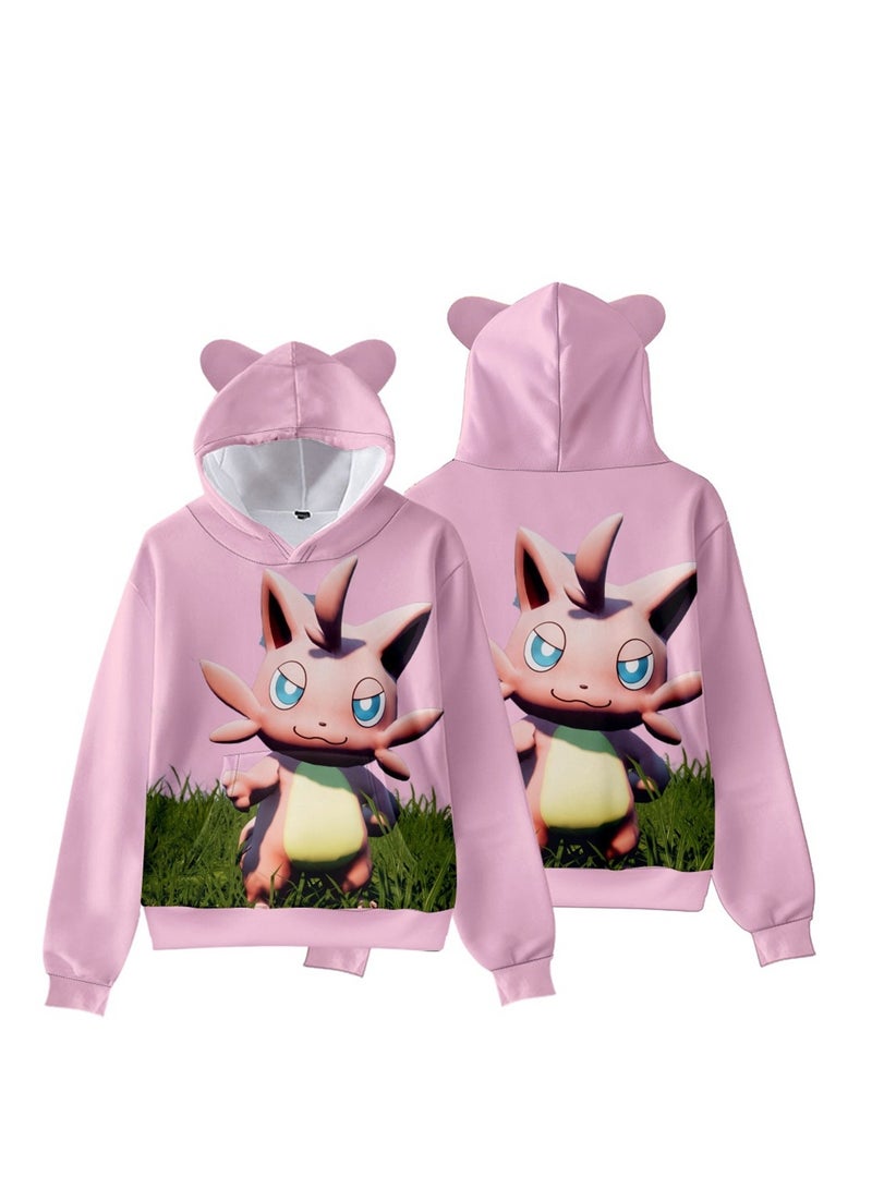 Palworld Phantom Beast Pallu 3D Digital Printing Cat Ears Hooded Sweatshirt - Image 4