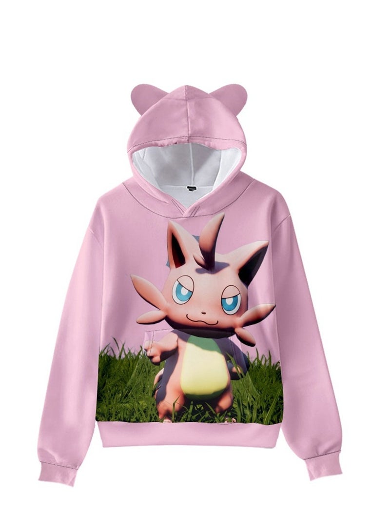 Palworld Phantom Beast Pallu 3D Digital Printing Cat Ears Hooded Sweatshirt - Image 1