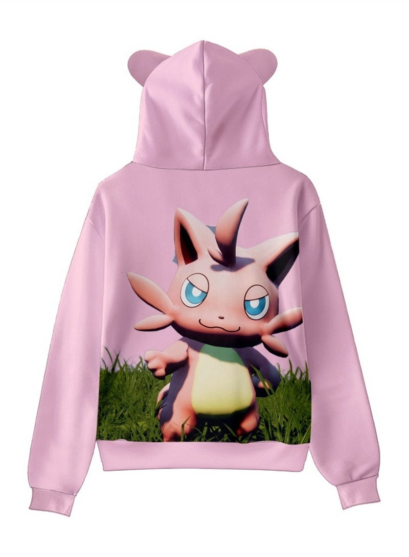 Palworld Phantom Beast Pallu 3D Digital Printing Cat Ears Hooded Sweatshirt - Image 2