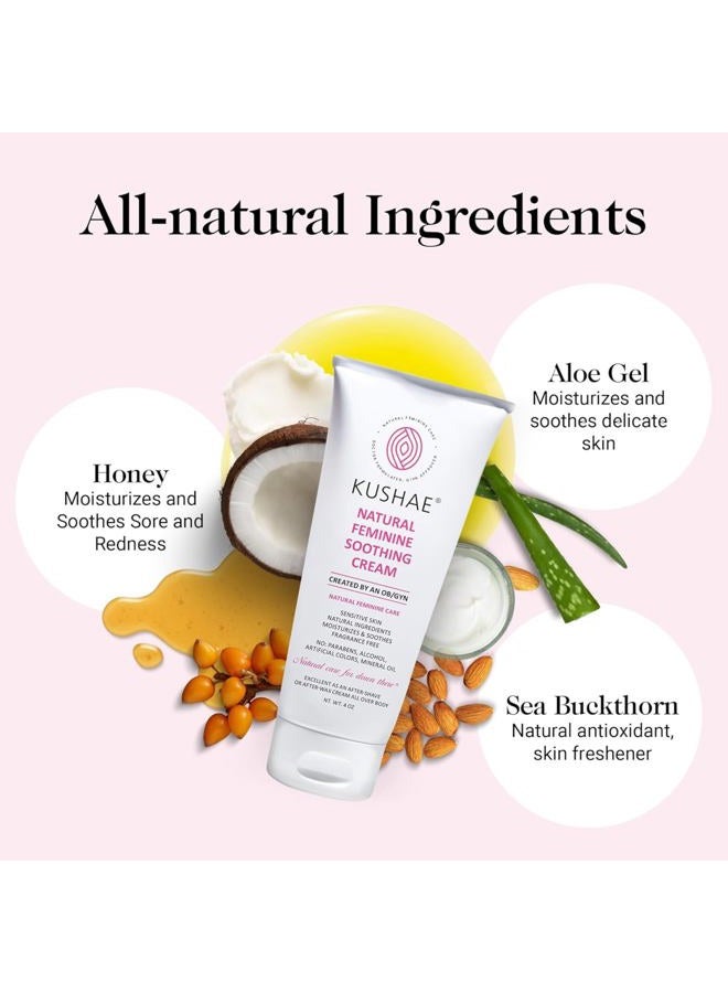 Kushae Feminine Soothing After-Shave Cream, Treats Ingrown Hairs and Razor Burn, Natural, Made in the USA, All Skin Types, 4 oz - Image 4