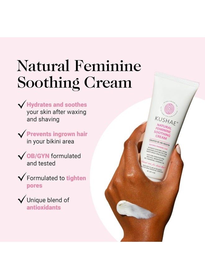 Kushae Feminine Soothing After-Shave Cream, Treats Ingrown Hairs and Razor Burn, Natural, Made in the USA, All Skin Types, 4 oz - Image 2