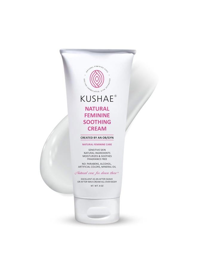 Kushae Feminine Soothing After-Shave Cream, Treats Ingrown Hairs and Razor Burn, Natural, Made in the USA, All Skin Types, 4 oz - Image 1