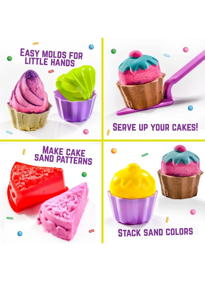 جيرل زون مجموعة رمل قابلة للتشكيل من Sweet Cakes - رمل 2 رطل و17 أداة صندوق رمل للأطفال الصغار من سن 3 إلى 5 سنوات  - Image 5