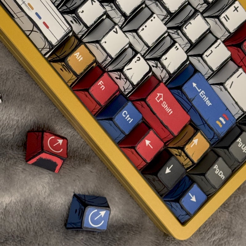 Gundam Comic Hundred Mixed Lamp Key Cap Original Height 136 Key Full Set Classic Simple Mechanical Keyboard Key Cap Key Meow - Image 4