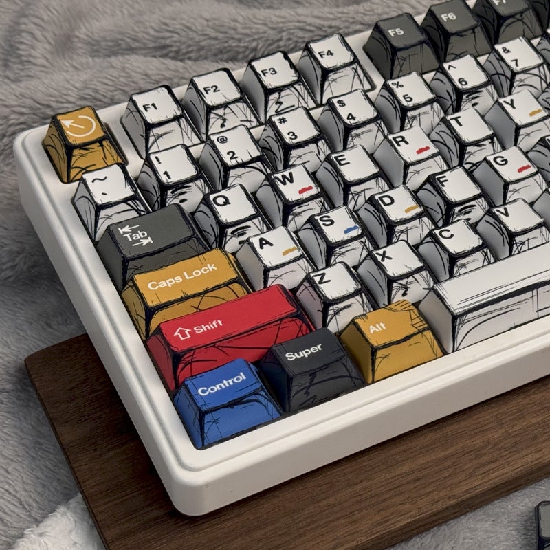 Gundam Comic Hundred Mixed Lamp Key Cap Original Height 136 Key Full Set Classic Simple Mechanical Keyboard Key Cap Key Meow - Image 2