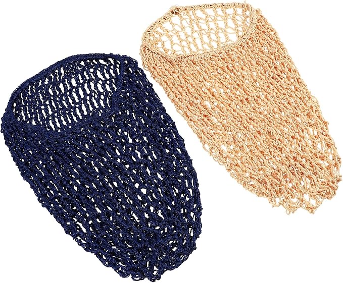 minkissy 2pcs Crochet Net Hat Sleeping Hat Hair Protective Bonnet Cap Night Hats Head Cover for Women Girls Mesh Hair Net