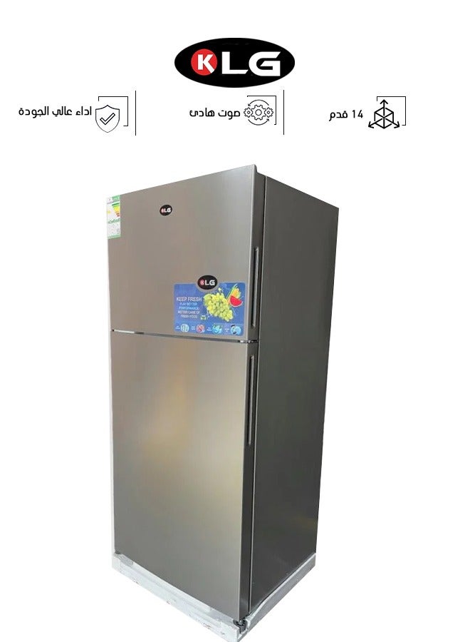 KLG Double Door Steam Refrigerator - 14 Feet - Steel - Silver - KLG-NR450 - Image 1