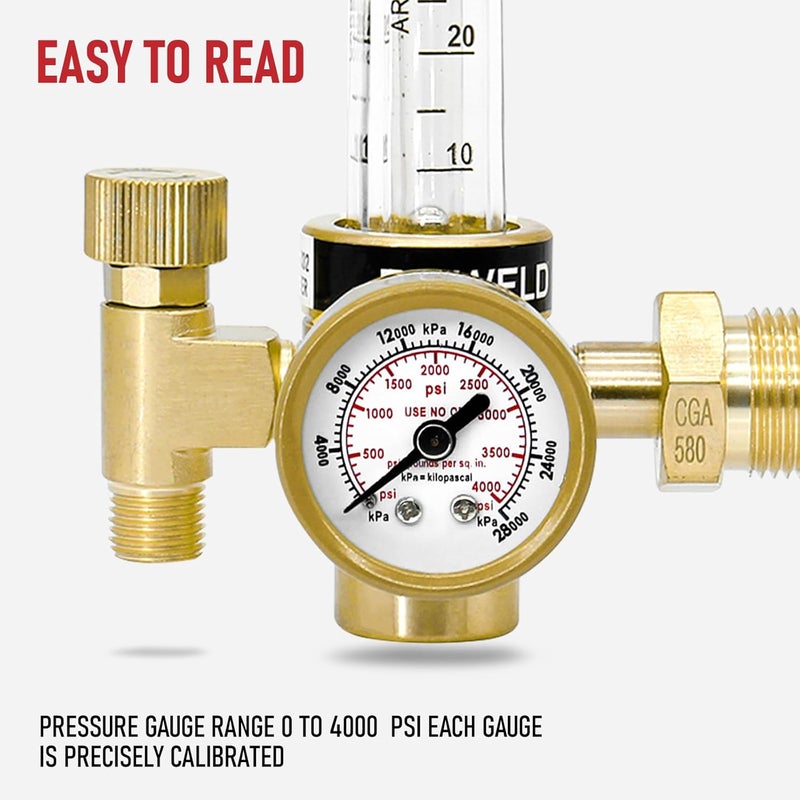 RX WELD Argon Regulator Flowmeter Gas Gauge for Mig Tig Weld - Image 4
