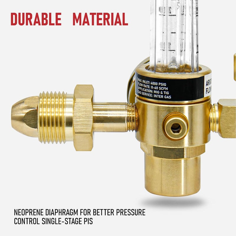 RX WELD Argon Regulator Flowmeter Gas Gauge for Mig Tig Weld - Image 5