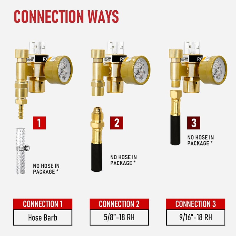 RX WELD Argon Regulator Flowmeter Gas Gauge for Mig Tig Weld - Image 3