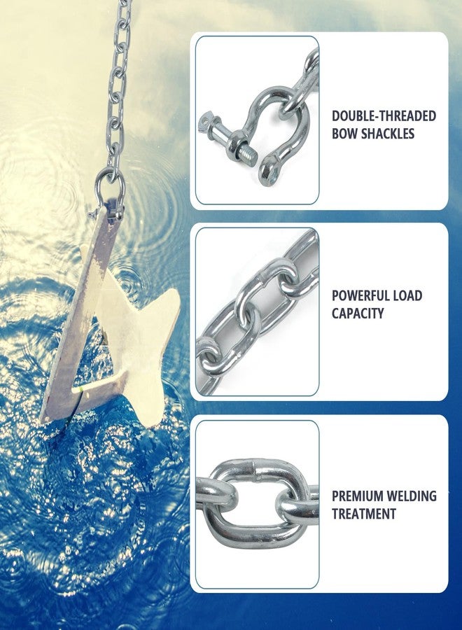 ORLANG Galvanized Steel Anchor Chain, 5/16" X 10' Boat Anchor Chain, Anchor Lead Chain with Double Boat Anchor Shackle, Marine Anchor Chain for Different Anchors, Anchor Chains for Boats - Image 4