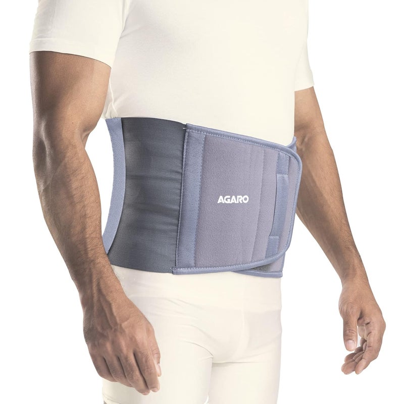 AGARO Abdominal Belt, Ideal For Slimming Waist, Lower Back Pain Relief, After Delivery For Tummy Reduction, Breathable Belt For Men And Women, Large, Grey - Image 1