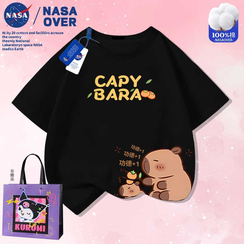 Nasa Co-Name Kappibala Summer Cotton Short-Sleeved T-Shirt For Boys And Girls Cute Cartoon Printed Top - Image 4