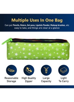 Kuber Industries Kuber Industries Pencil Pouch | Rexine Stationary Pouch | 2 Zipper Pencil Utility Pouch | Pen-Pencil Box for Kids | Star Pencil Pouch | Pack of 2 | Multi, Assorted  - Image 4
