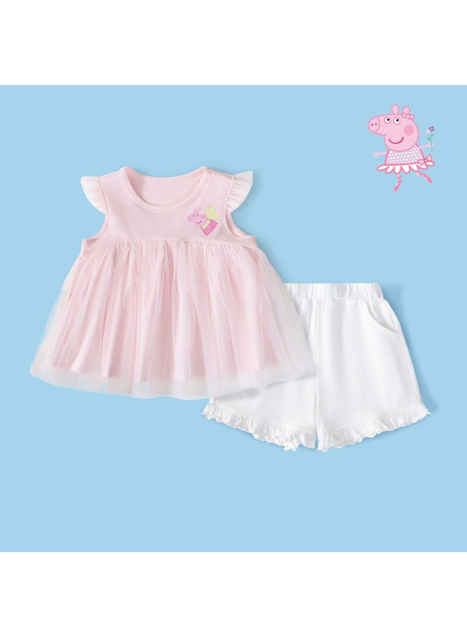 peppa Pig Summer Girls' Lightweight Skin-friendly Breathable Casual Set - Image 2