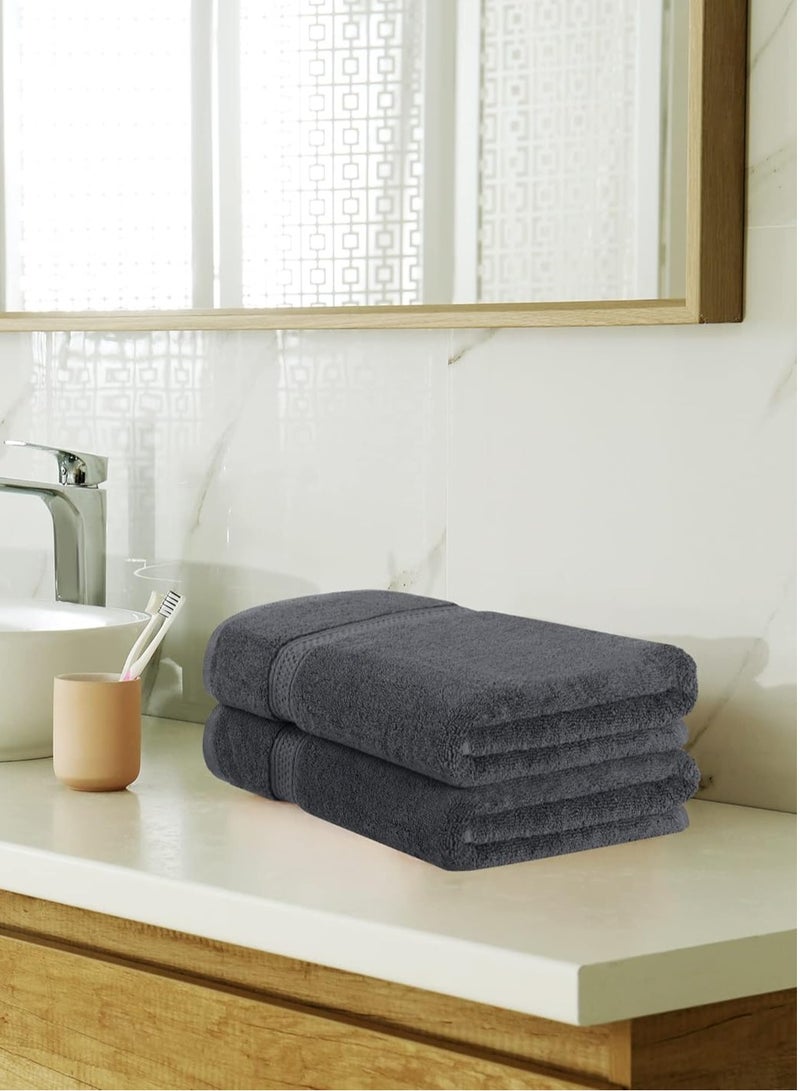 تى ام هوم TM HOME Premium Hotel Bath Towel – 100% Natural Cotton – Dark Grey Color – Ultra-Soft, Highly Absorbent & Long-Lasting Luxury Quality for Home & Hospitality - Image 3