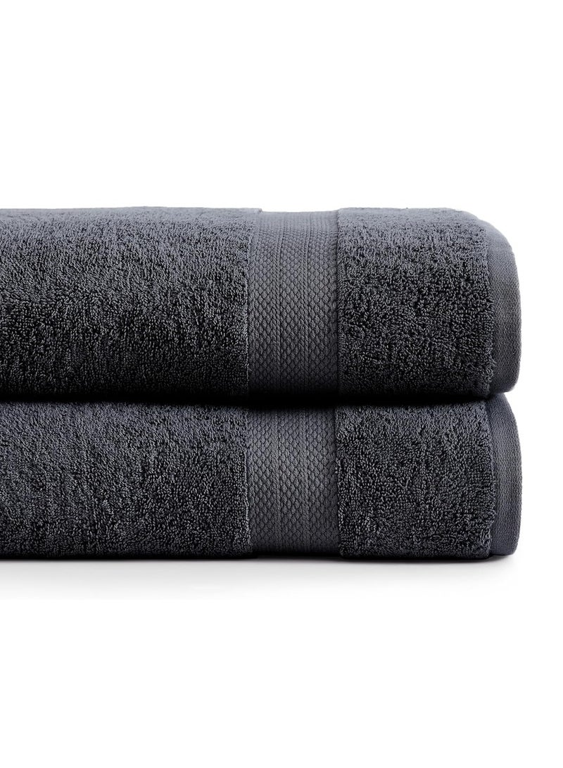 تى ام هوم TM HOME Premium Hotel Bath Towel – 100% Natural Cotton – Dark Grey Color – Ultra-Soft, Highly Absorbent & Long-Lasting Luxury Quality for Home & Hospitality - Image 5