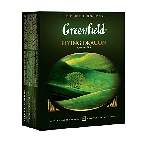 Greenfield Flying Dragon Green Tea Collection Finely Selected Speciality Tea 100 Double Chamber Teabags With Tags in Foil Sachets - Image 5
