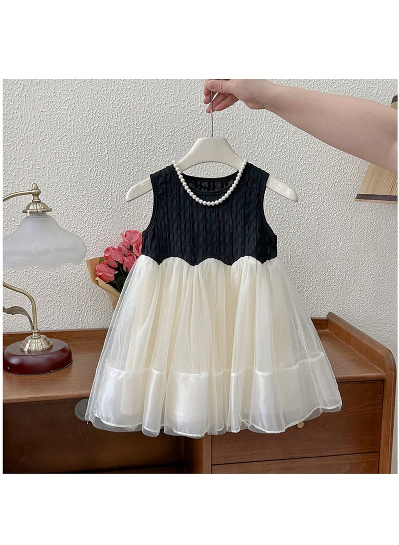 Black Textured Bodice & Ivory Tulle Princess Dress with Bow Veil for Toddler Girls, Perfect for Birthday Parties, Photo Shoots & Special Occasions, Fits Height 83–90 cm (1–2 Y, 9–12 kg), Soft Polyester  - Image 5