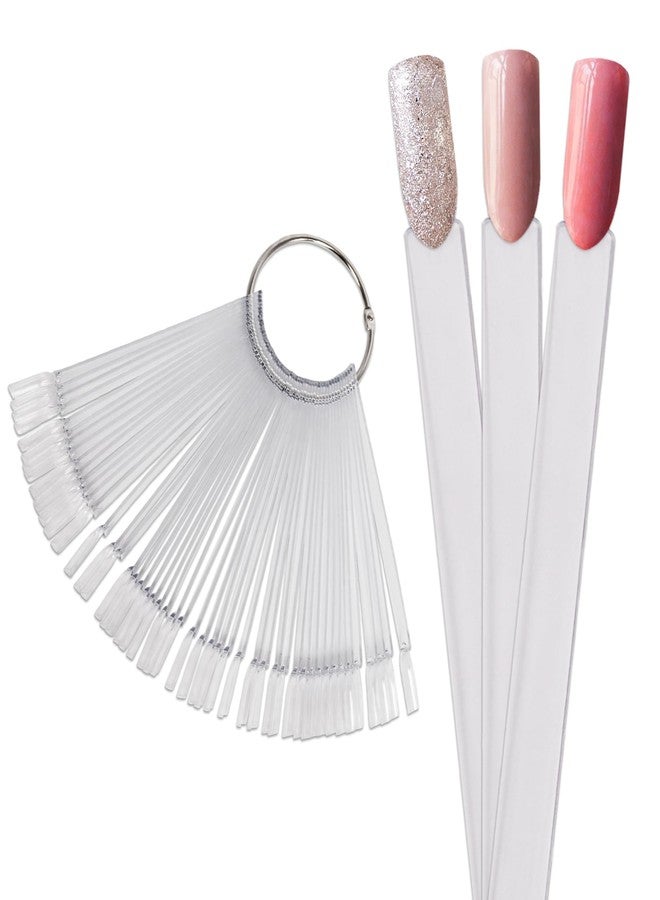 RuiChy 50Pcs Clear False Nail Art Tips Sticks Polish Display Fan by RuiChy - Image 1