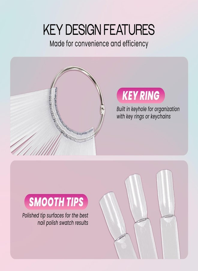 RuiChy 50Pcs Clear False Nail Art Tips Sticks Polish Display Fan by RuiChy - Image 3