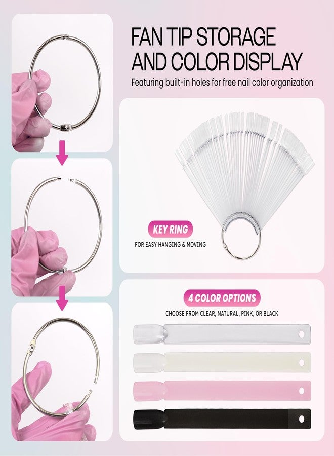 RuiChy 50Pcs Clear False Nail Art Tips Sticks Polish Display Fan by RuiChy - Image 4