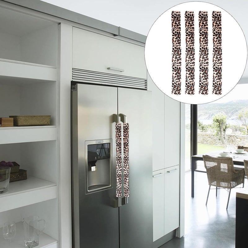VERDANVERSE 4Pcs Leopard Print Refrigerator Handle Covers Non-Slip Insulated Oven and Fridge Door Handle Protectors for Cold Weather - Image 5