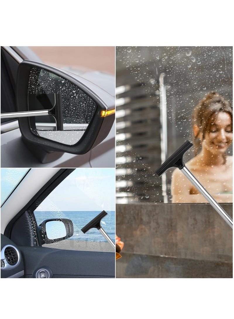 2 Pcs Car Mirror Wiper, 38.6in Handle Car Side Mirror Squeegee, Car Mirror Squeegee, Side Mirror Squeegee, Mini Squeegee for Rainy Foggy Weather