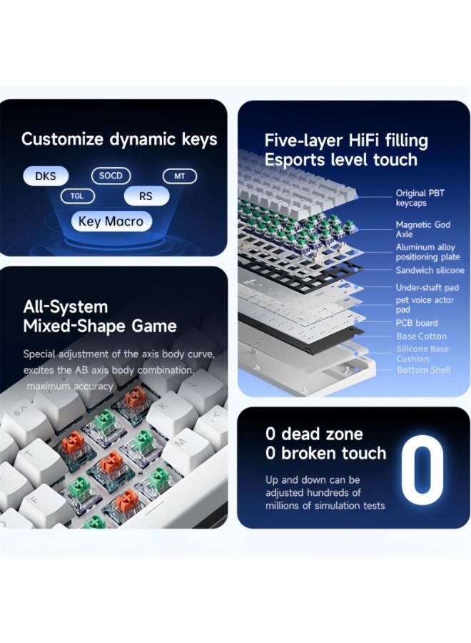 MCHOSE ACE68 Air Magnetic Switch Gaming Keyboard,65% Rapid Trigger Hall Effect Wired Mechanical Keyboard with Adjustable Actuation RGB Light Box HotSwap Gasket Snap Tap,8K Hz Polling Rate for PC/Mac - Image 2