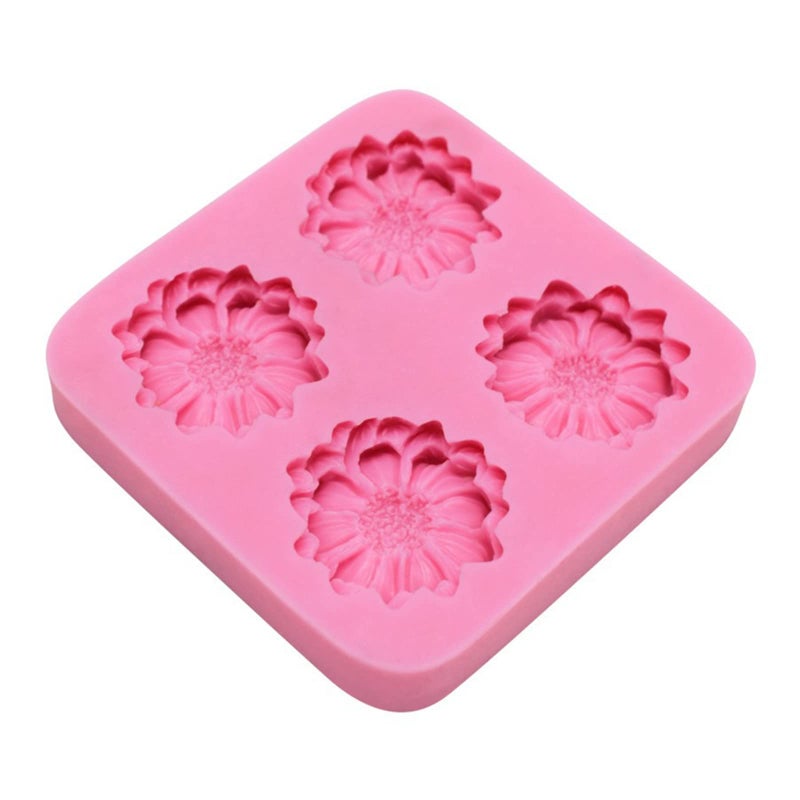 Anktily Chrysanthemum Daisy Flower Fondant Cake Silicone Mold, 4 Cavities Chocolate Candy Sugar Cupcake Cookies Mold Polymer Clay Resin Epoxy Mold Bakeware Pastry Tool - Image 5