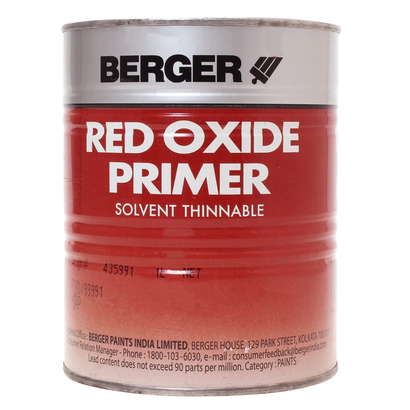 BERGER Red Oxide Primer | 1 Litre | High Opacity Metal Primer for Ferrous Surfaces | Matt Finish | Green Pro Certified | Long-Lasting Protection | Suitable For Interior & Exterior Work - Image 5