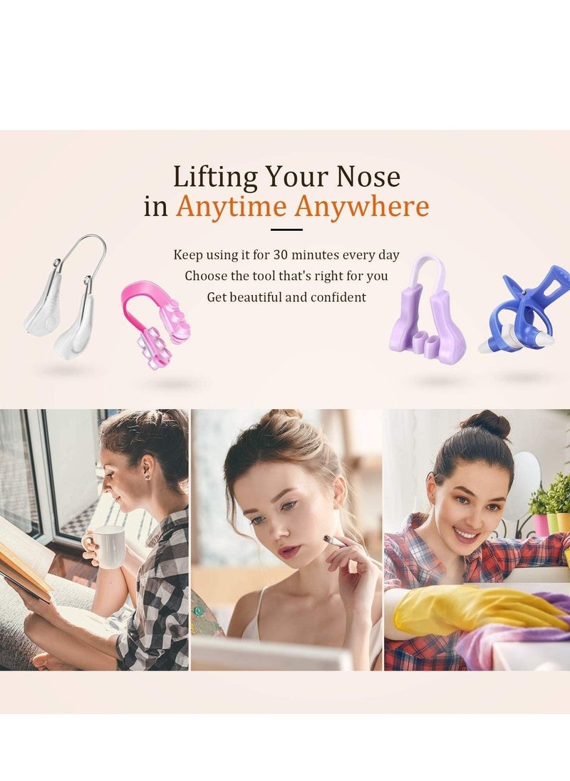 Captaintech 4 Pieces Nose Up Clip Bridge Lifting Shaping Shaper Clipper Straightening Beauty Set Slimming Tool for Women  - Image 2