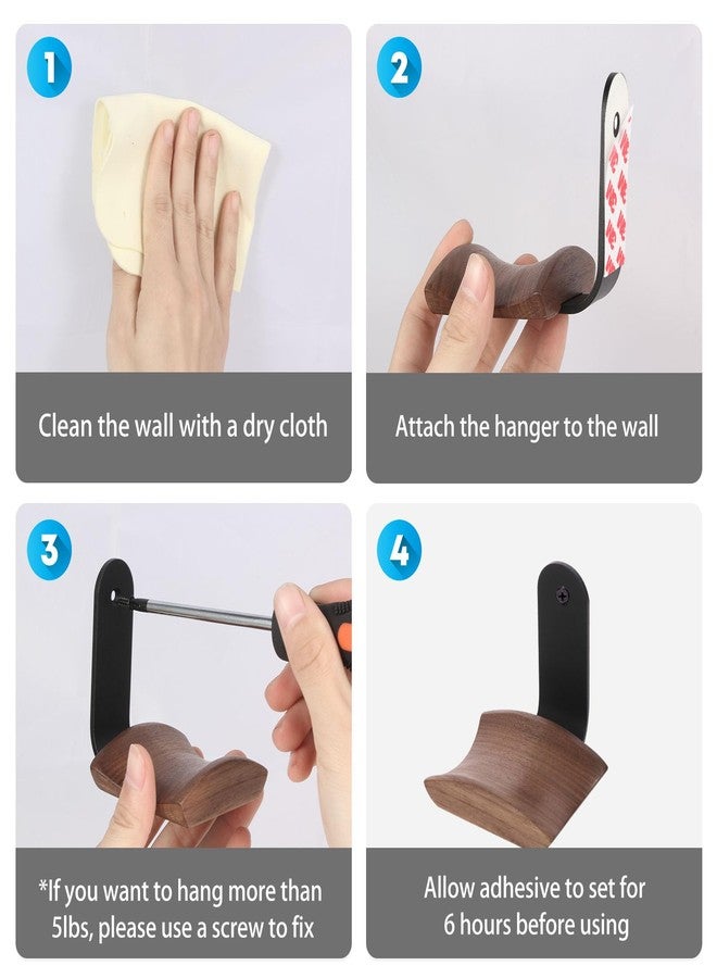 Mt.Jun Wood Headphone Wall Mount Holder, with VHB Adhesive Tape and Screw, Holds 10 lbs (Walnut) - Image 5