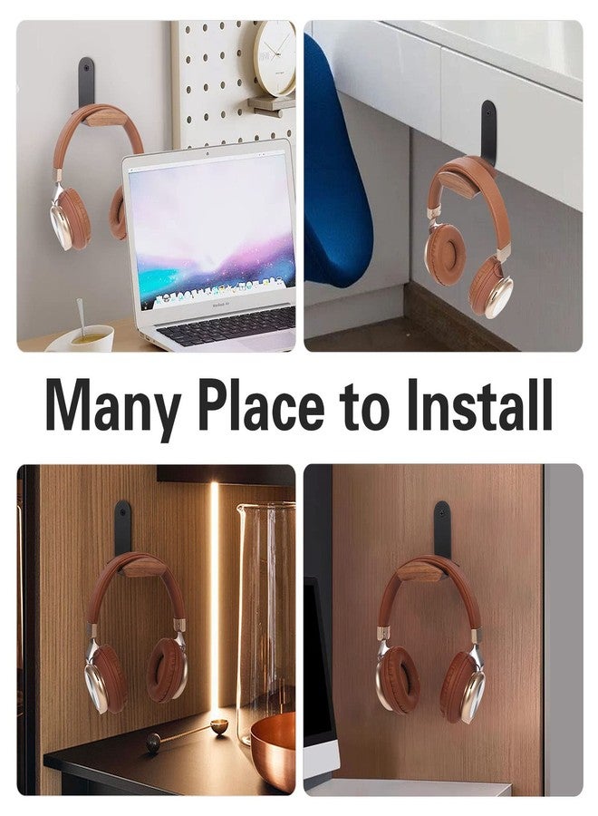 Mt.Jun Wood Headphone Wall Mount Holder, with VHB Adhesive Tape and Screw, Holds 10 lbs (Walnut) - Image 2