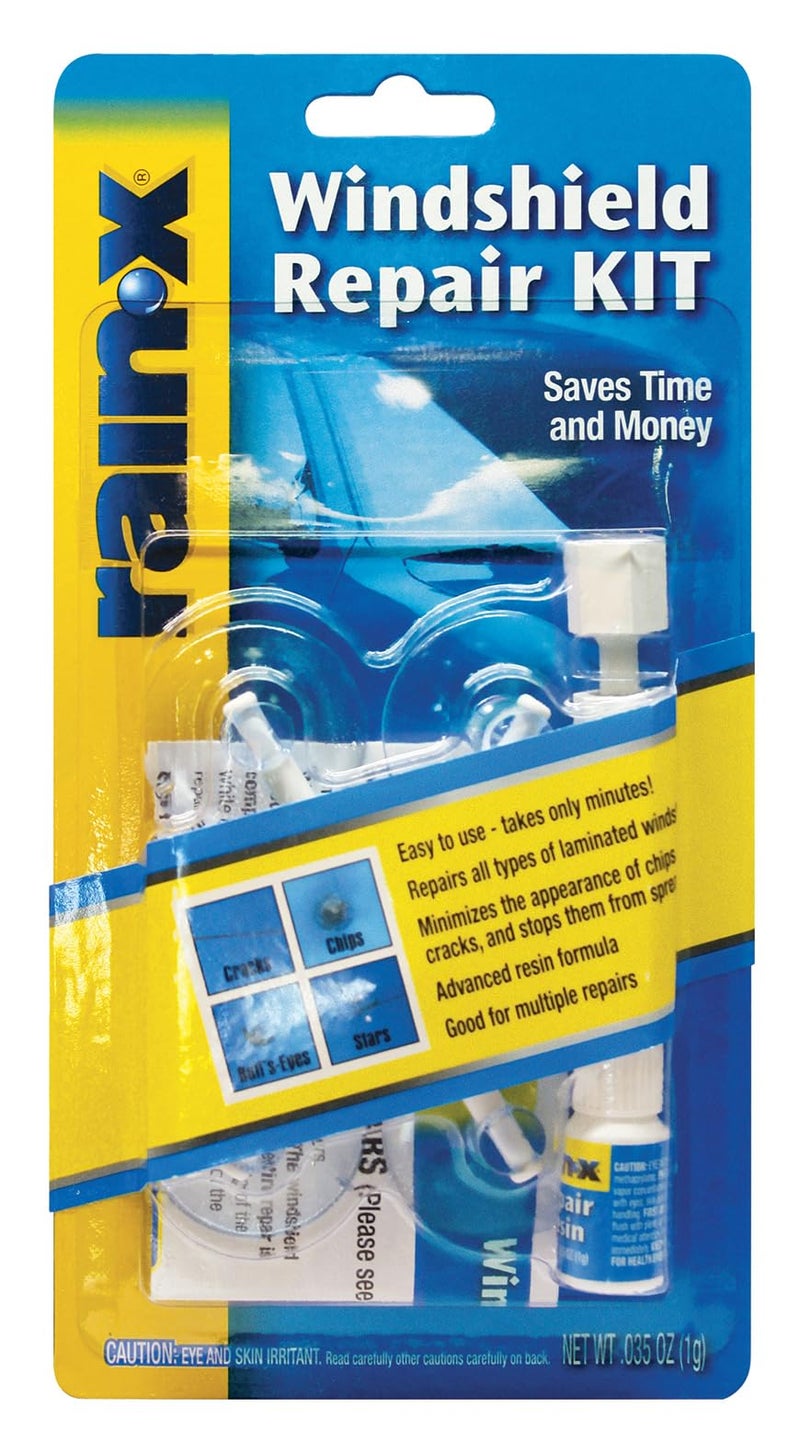 Rain-X 600001 Windshield Repair Kit - Quick and Easy Durable Resin Based Windshield Repair Kit for Chips and Cracks, Good for Round Damage Below 1" in Diameter and Cracks Smaller Than 12" in Length - Image 1