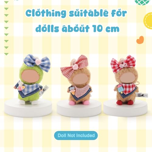 WALLFID Mini Doll Clothes for 10cm Dolls Fashion Outfits Accessories Set Compatible with Pin for Love Series Mix Match for DressUp Display Role Play Photos No Doll Bow Bibs - Image 5