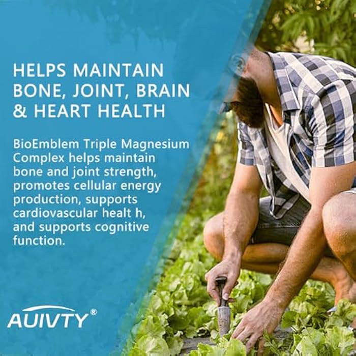 AUIVTY 5-in-1 Magnesium Complex 450 mg, High Absorption Magnesium Glycinate, Malate & Citrate with Vitamin B6, Muscle, Nerve & Relaxation Support, 120 Veggie Capsules - Image 3