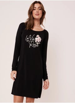 Women Sleepwear Sleepshirt In Black