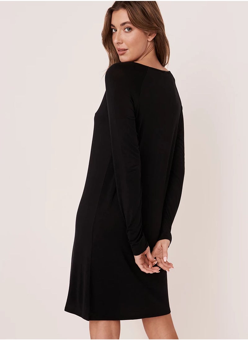 La Vie en Rose - Women Sleepwear Sleepshirt In Black - Image 1