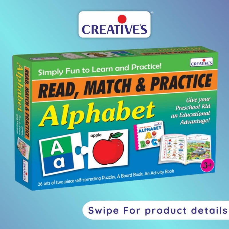Creatives Read, Match and Practice Alphabet | Early Reading Skills | Practicing and Writing Letters of The Alphabet | Learning & Educational Puzzles | Ages 3 & Up - Image 2